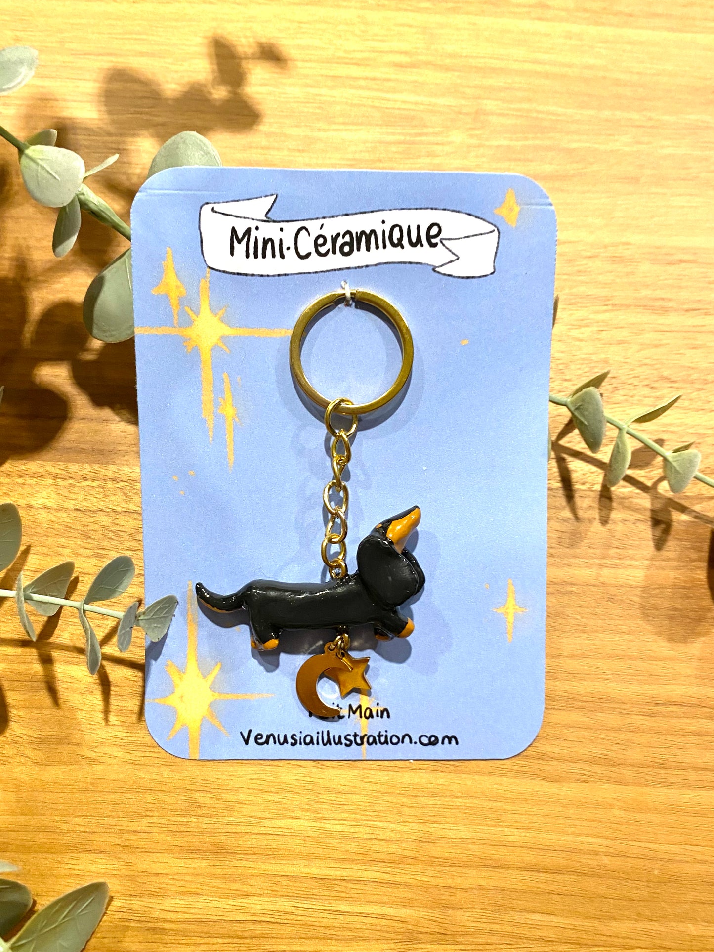 Mini-céramique " Vénus " Teckel - Porte clés
