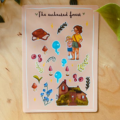 Planche de Stickers " The enchanted forest "