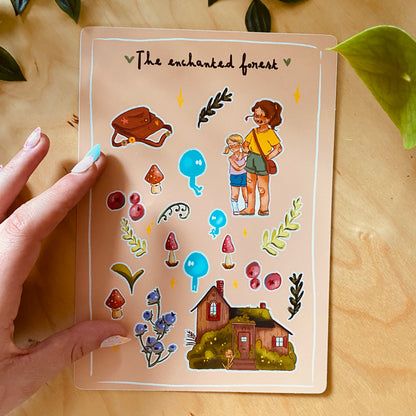 Planche de Stickers " The enchanted forest "